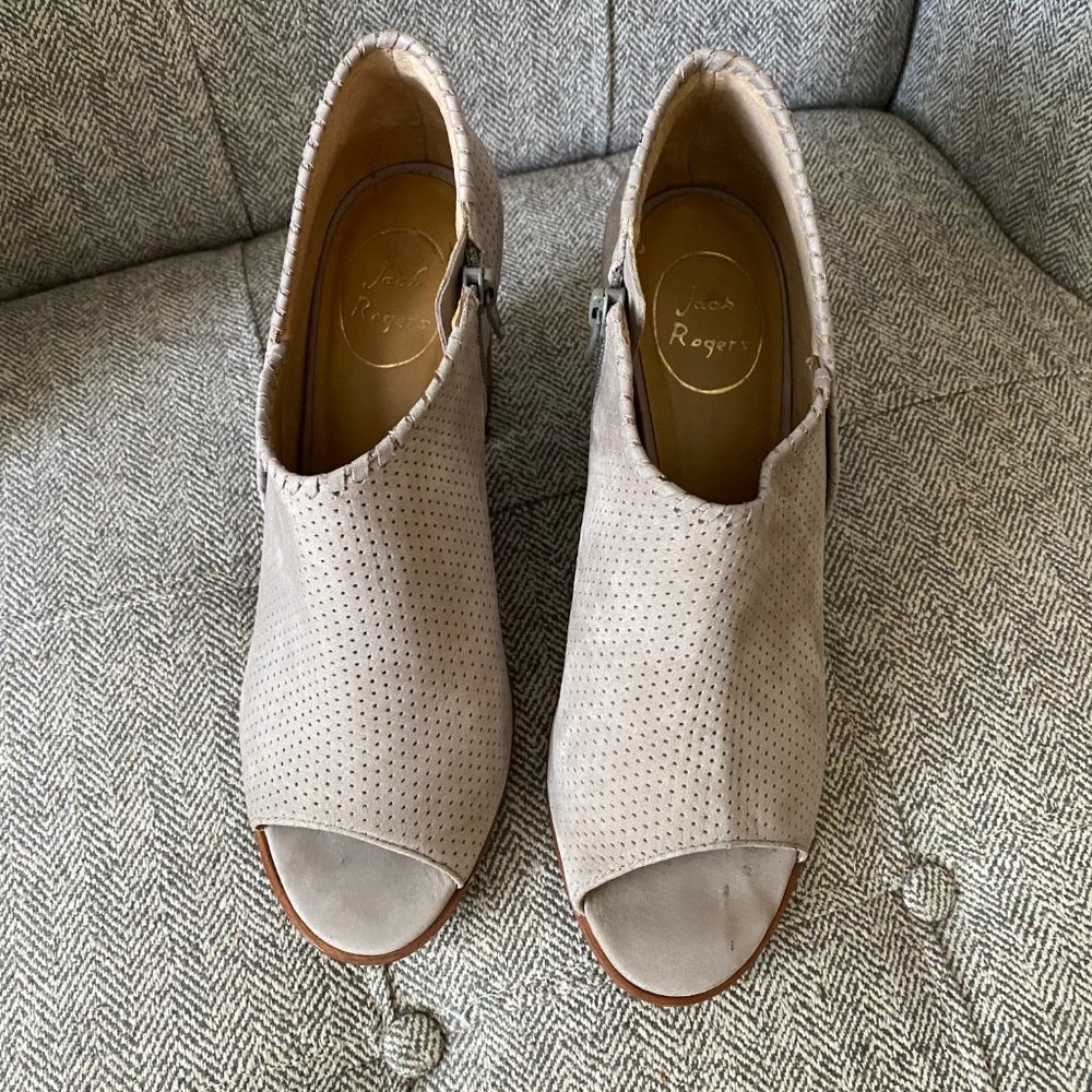 Jack Rodgers • Maya Peep Toe Bootie • Tan Suede - Picture 5 of 10